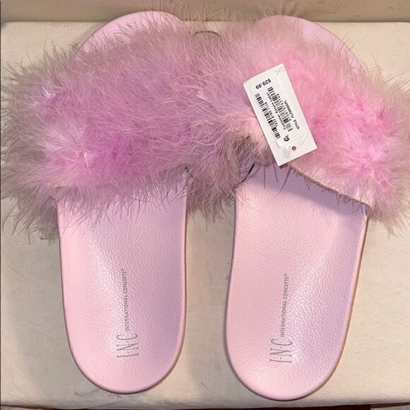 NWT INC open toe pink slippers US5/6 - Picture 2 of 4